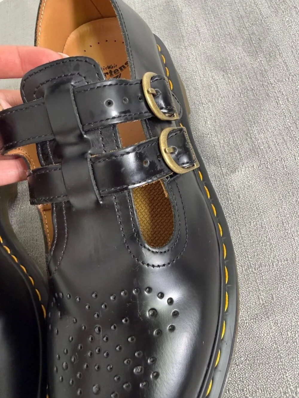 Dr. Martens Women’s Black Leather 12916 Mary Jane Buckle Round Toe Shoes Size 9L